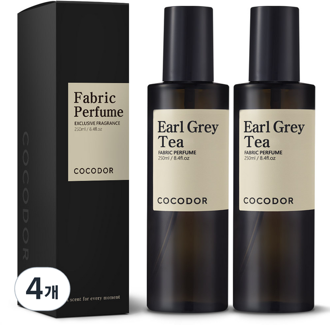 코코도르 섬유탈취제 얼그레이티, 250ml, 4개