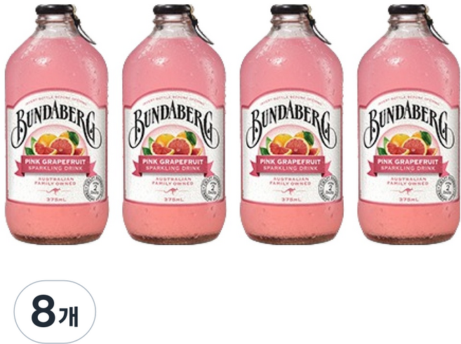 BUNDABERG 賓德寶 氣泡飲 粉紅葡萄柚風味, 375ml, 8個