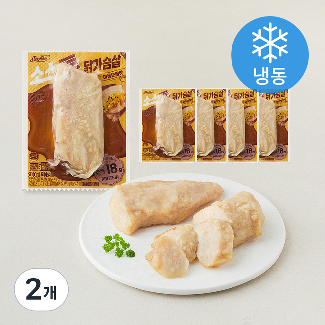 [맛있닭] 소스 통 닭가슴살 마늘보쌈맛 (냉동), 100g, 2개, 5개입