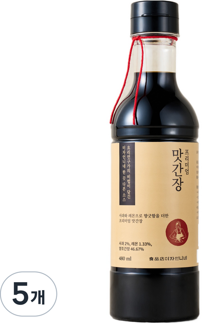 미자언니네 프리미엄 맛간장, 480ml, 5개