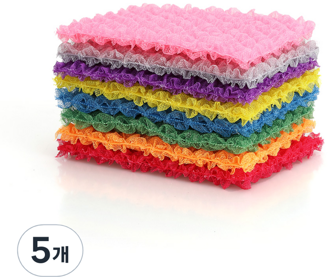 엠보싱 수세미 세트, 8개입, 5개