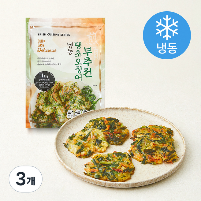 글로벌냉동식품 베트남산 땡초 오징어부추전 (냉동), 1kg, 3개