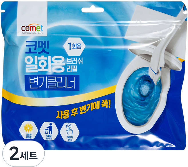 코멧 일회용 변기 클리너 브러쉬 리필 24입, 2세트