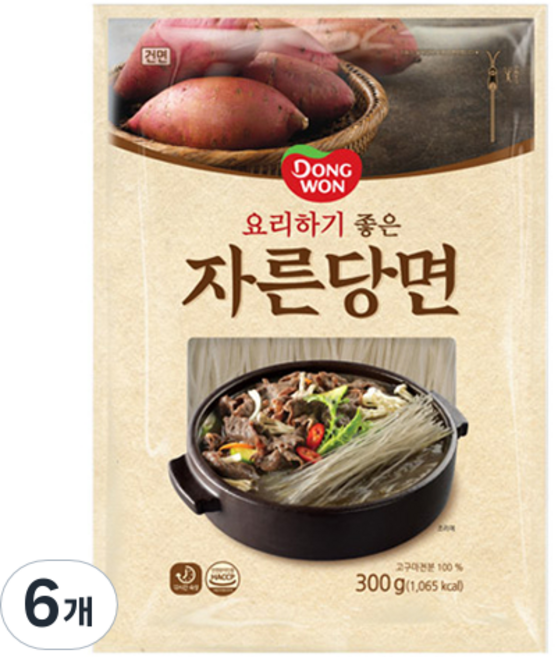 동원 자른당면, 6개, 300g