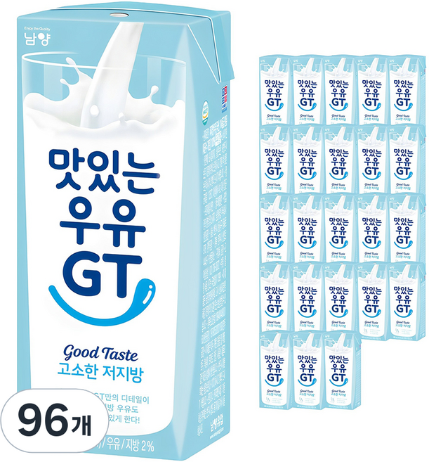 맛있는우유GT 고소한 저지방 멸균우유, 190ml, 96개