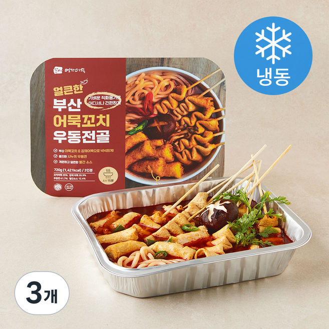 영자어묵 얼큰한 부산어묵꼬치 우동전골 (냉동), 720g, 3개