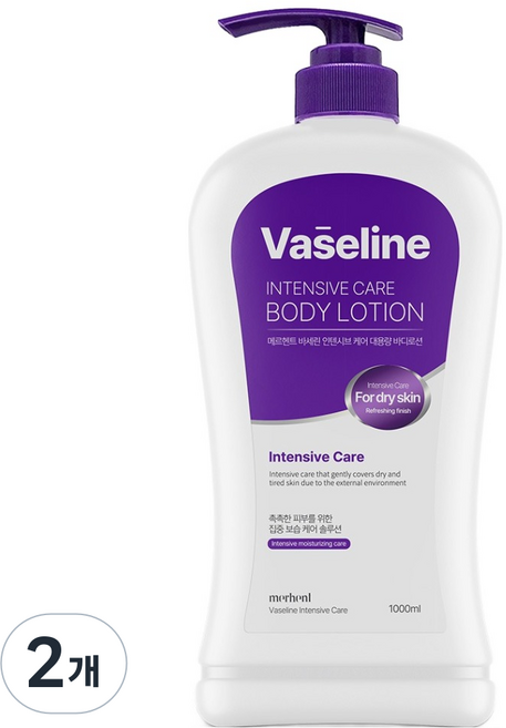 메르헨트 바세린 인센시브 케어 대용량 바디로션, 2개, 1L