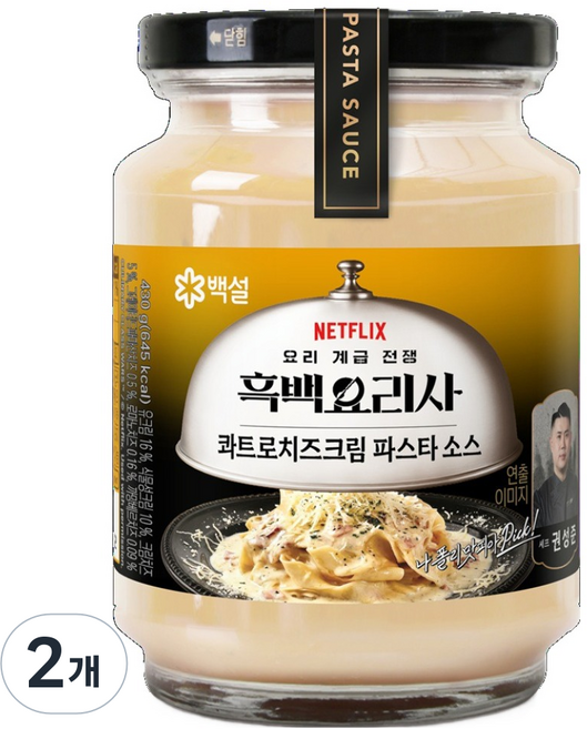 백설 나폴리맛피아 권성준셰프 콰트로 치즈 크림 파스타소스, 430g, 2개