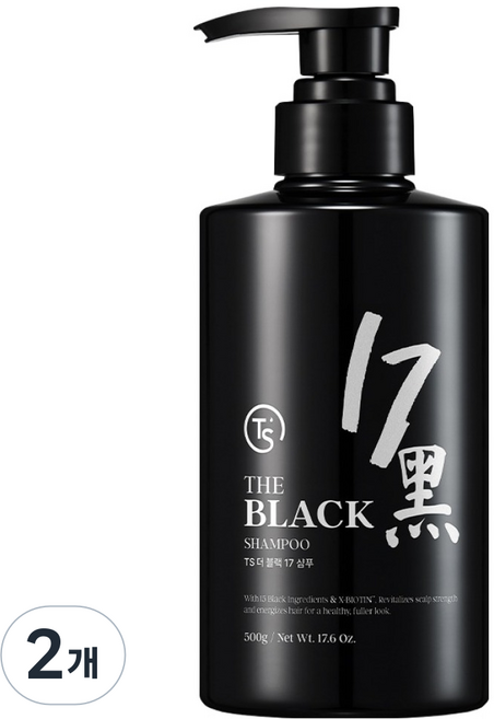 TS 더블랙17 염색모색상유지 프리미엄 탈모증상완화 샴푸, 2개, 500g