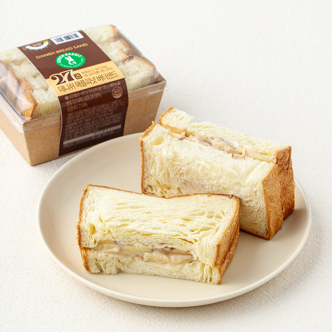 그린래빗 데니쉬 애플피넛 버터샌드, 130g, 1개