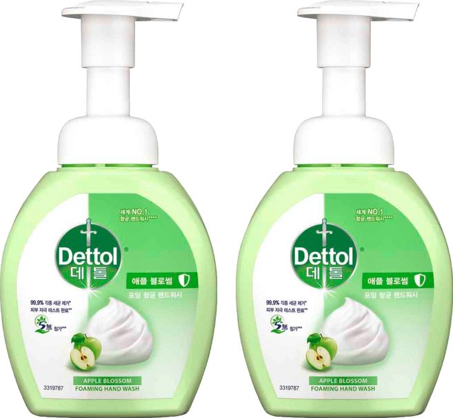 데톨 포밍항균 핸드워시 애플블로썸 본품, 250ml, 2개