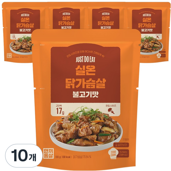 한끼통살 불고기맛 실온 닭가슴살, 10개, 100g