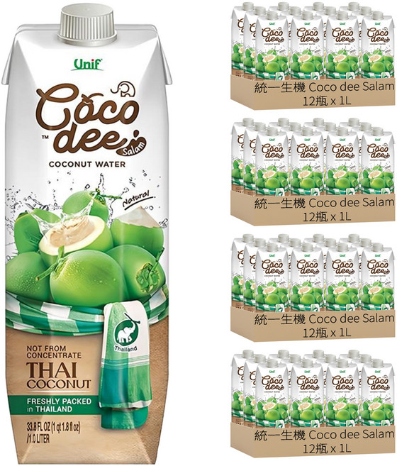 統一生機 Coco dee Salam 椰子水, 1L, 48瓶
