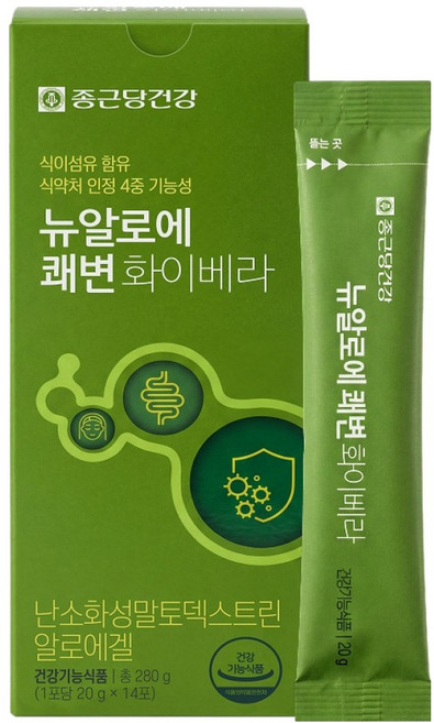 종근당건강 뉴알로에 쾌변 화이베라 14포, 280g, 1개