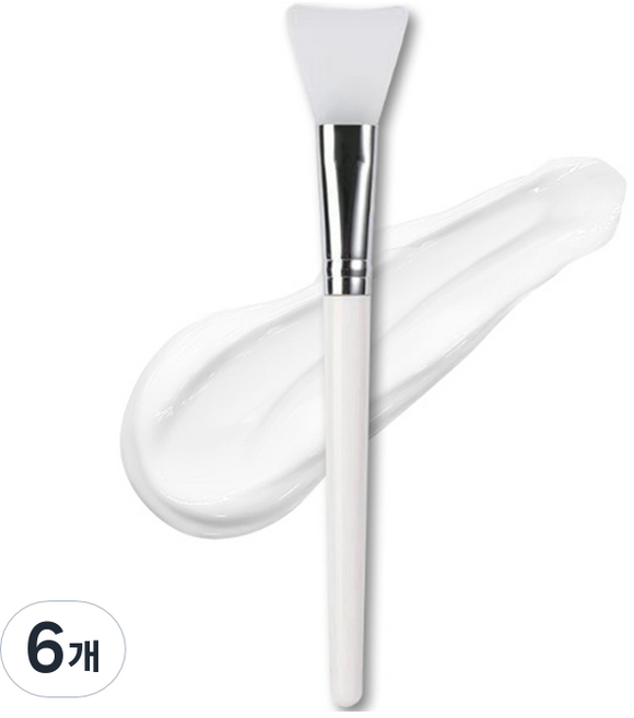 올웨일리 실리콘 기본형 마스크 팩 브러쉬 TSP2487, 6개, 화이트