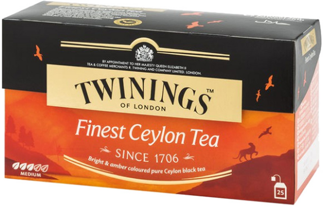 TWININGS 唐寧茶 極品錫蘭茶, 2g, 25包, 1盒