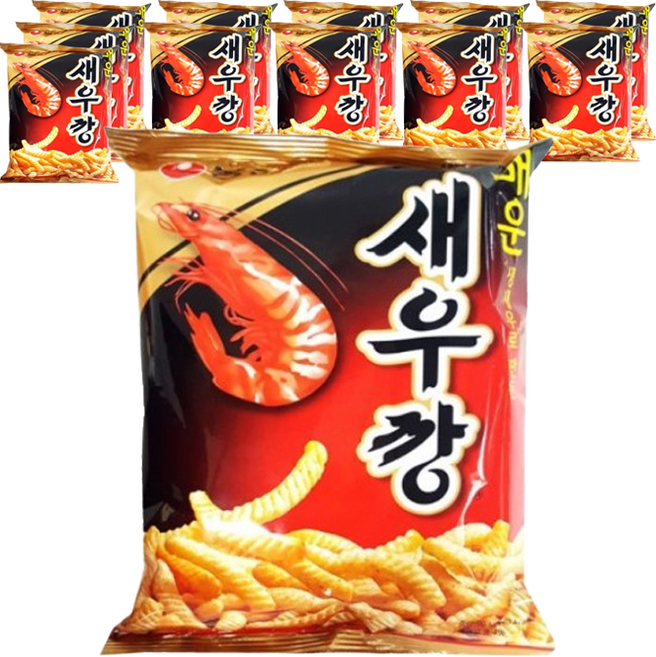 농심 매운새우깡, 90g, 12개