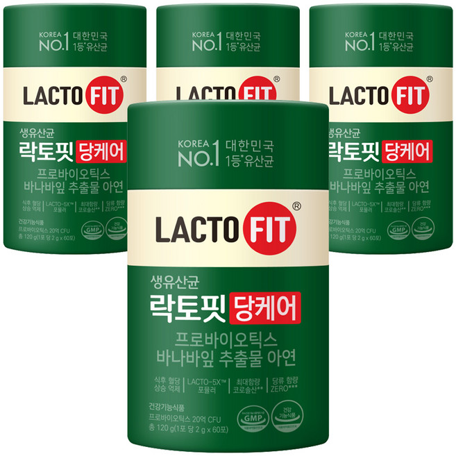 락토핏 당케어 유산균, 120g, 4개