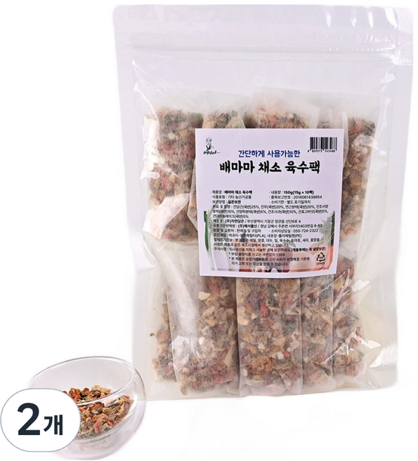 배마마 채소 육수팩, 150g, 2개