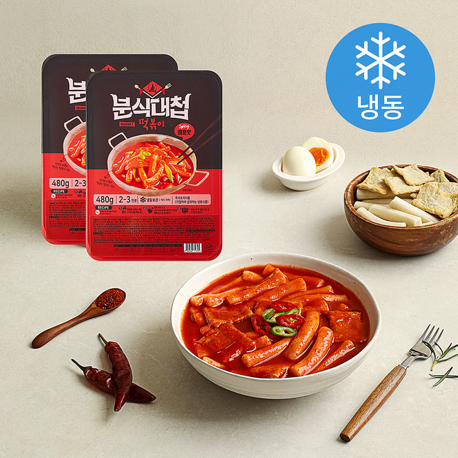토끼밀 분식대첩 떡볶이 매운맛 (냉동), 480g, 2개