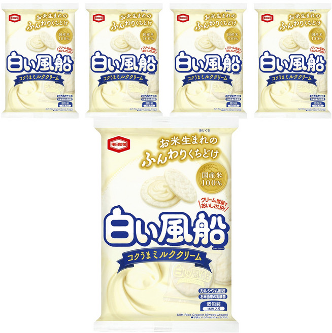 카메다 하얀풍선 밀크크림 과자, 57g, 5개