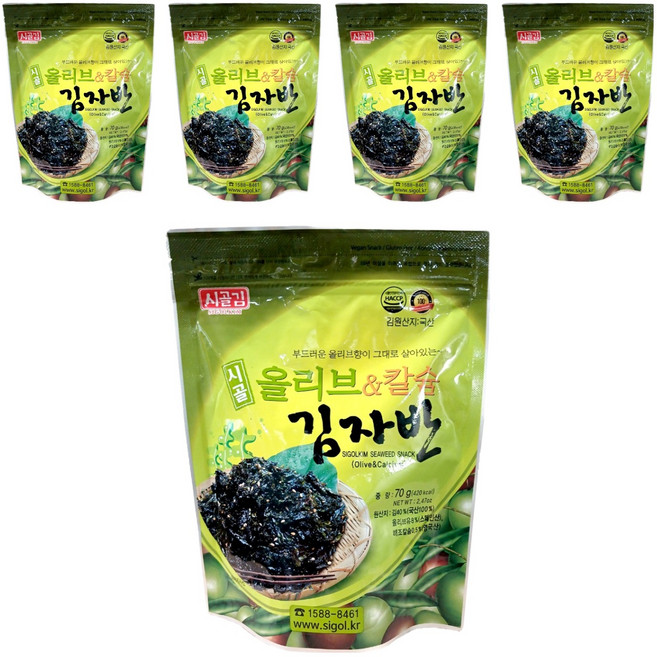 시골 올리브&칼슘 김자반, 70g, 5개