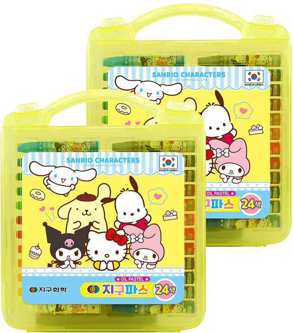지구화학 산리오 캐릭터즈 크레파스, 24색, 2개