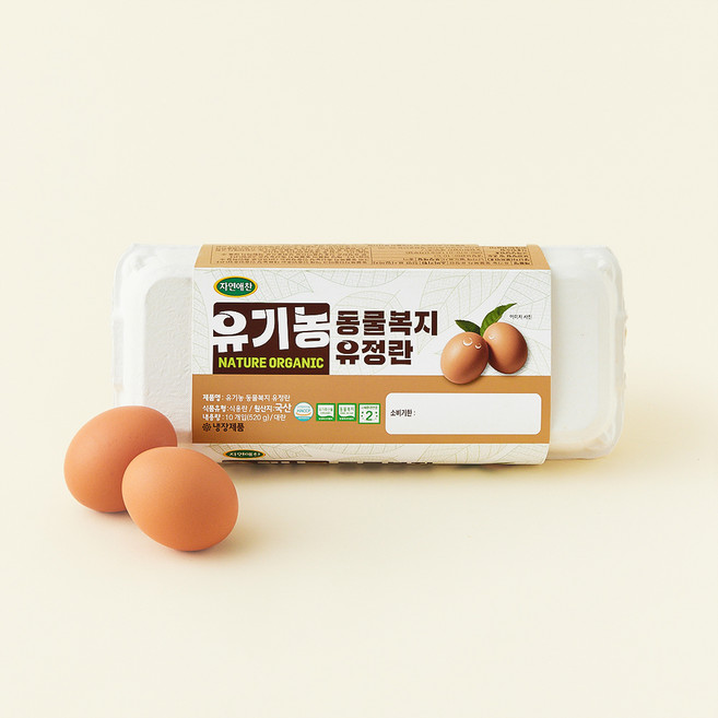 자연애찬 동물복지 인증 유기농 유정란 520g, 10구, 1개