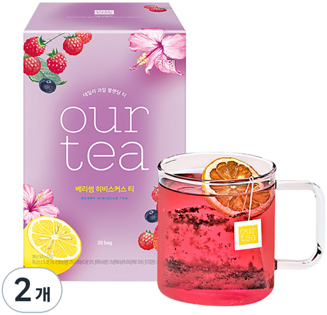 쟈뎅 아워티 베리썸 히비스커스 티, 14.8g, 20개입, 2개