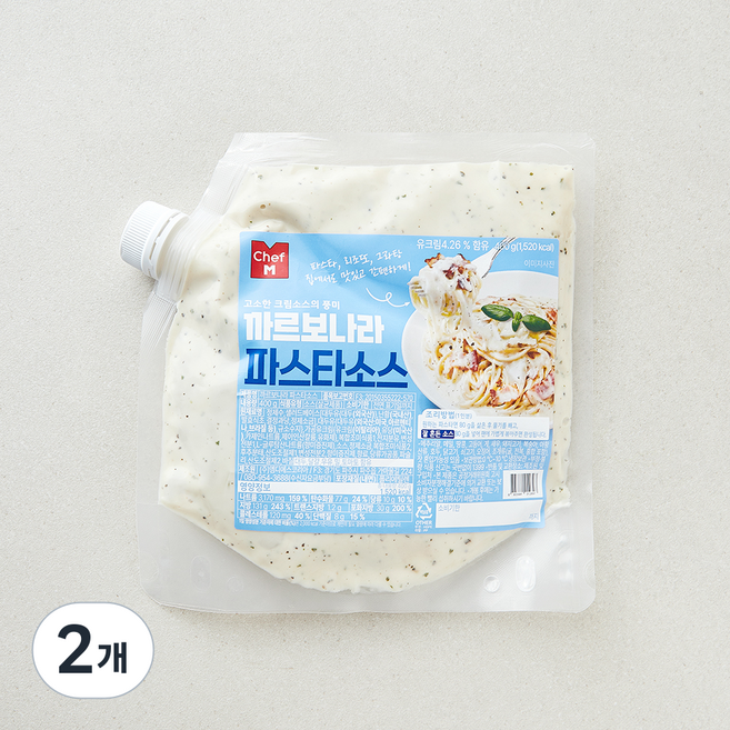 쉐프엠 까르보나라 파스타 소스, 400g, 2개