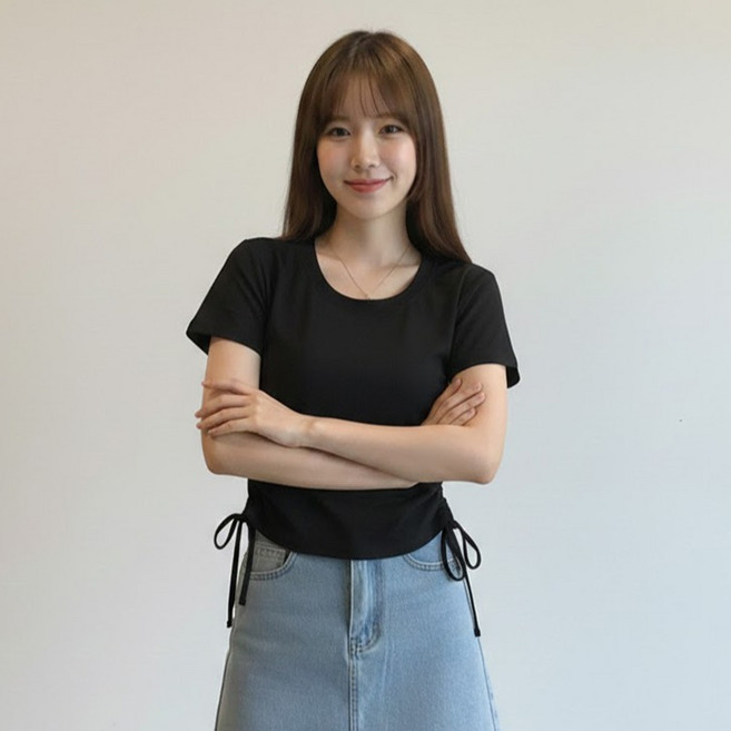 알로데 여성용 데일리 스트링 반팔 티셔츠