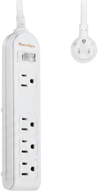 PowerSync 群加 1開4插3P延長線 加大距離, 4.5m, 白色, 1條