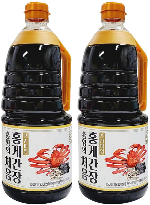 홍영의 처음 프리미엄 홍게간장, 1.5L, 2개