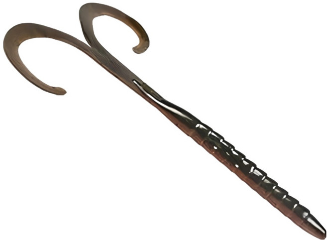 MISSILE BAITS 誘餌 戰斧蠕蟲 Tomahawk 8.75吋 每包6入, 咖啡色 + 綠色 雙色, 1包