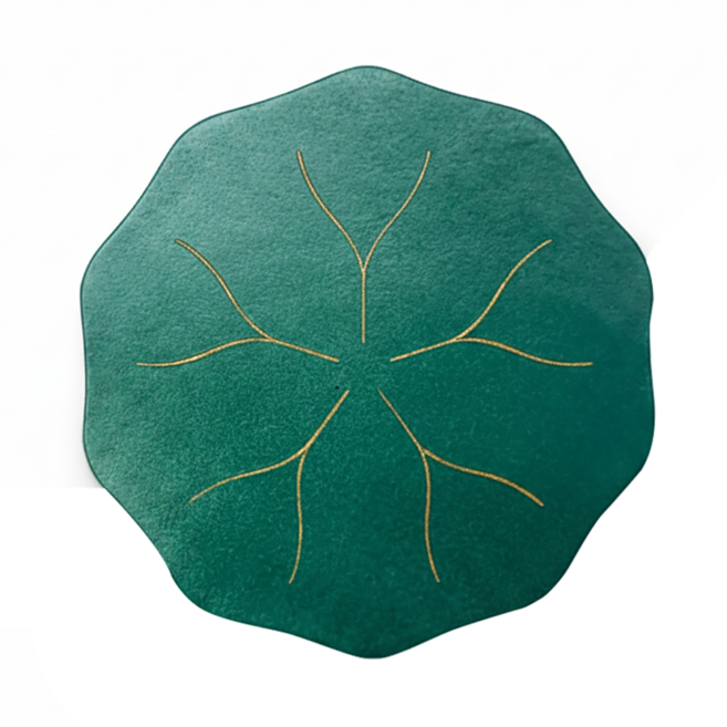 LUCKY TOAD 招財揪吉 皮革荷葉 大 規格 16g 材質 植鞣皮革, 綠色