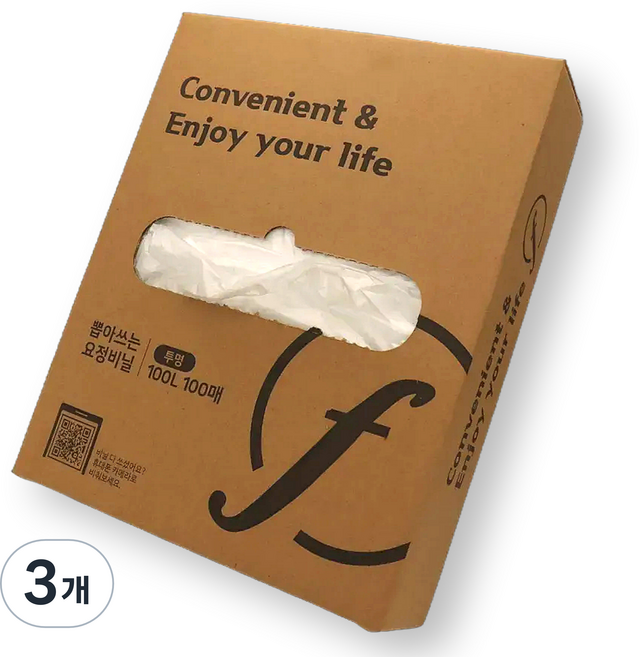 페어리테이블 뽑아쓰는 요정비닐 투명, 100L, 300개