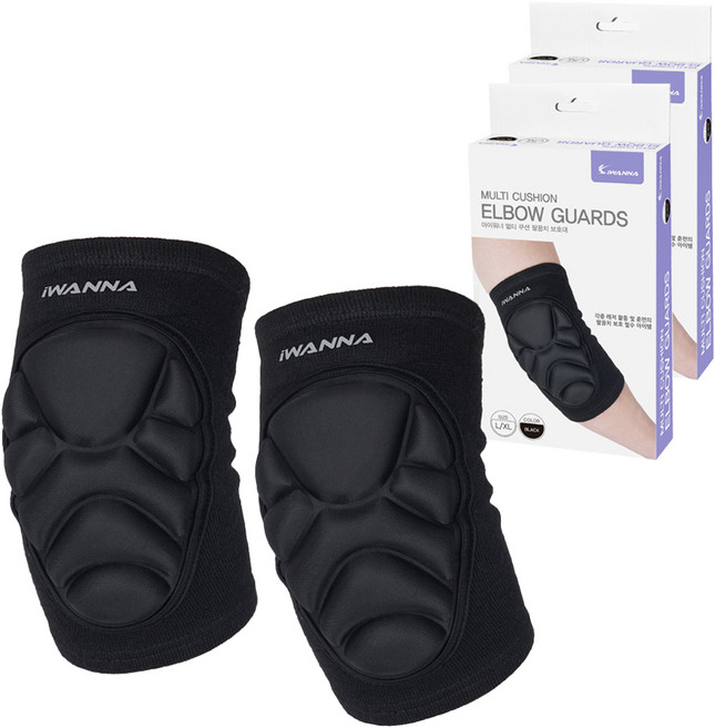 아이워너 멀티 다용도 쿠션 팔꿈치 보호대 2P, 2개, 블랙