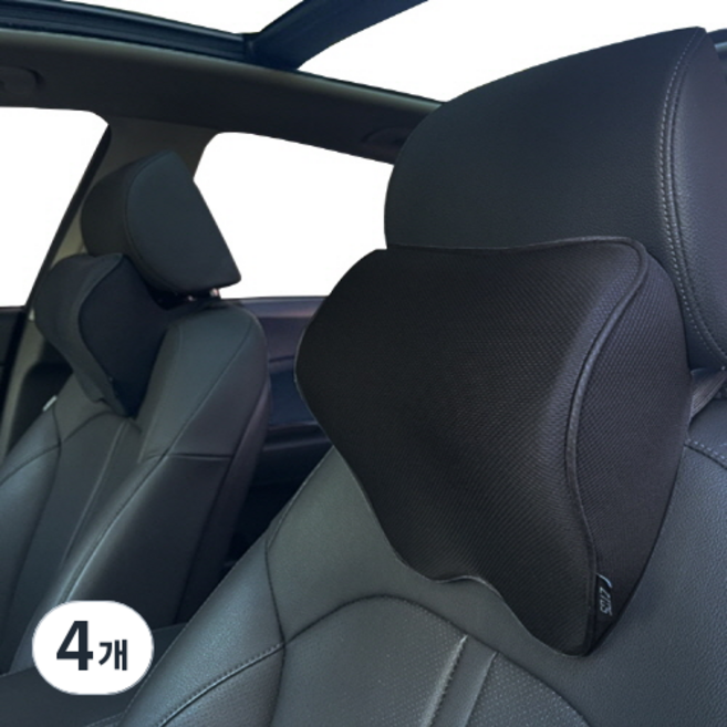지토스 차량용 목쿠션, 블랙, 4개