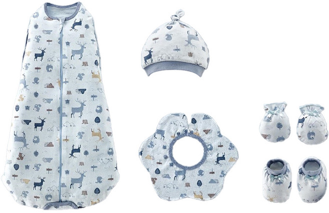 KU.KU Duckbill 酷咕鴨 北歐森林包巾禮盒 包含包巾、帽子、圍兜、鞋子