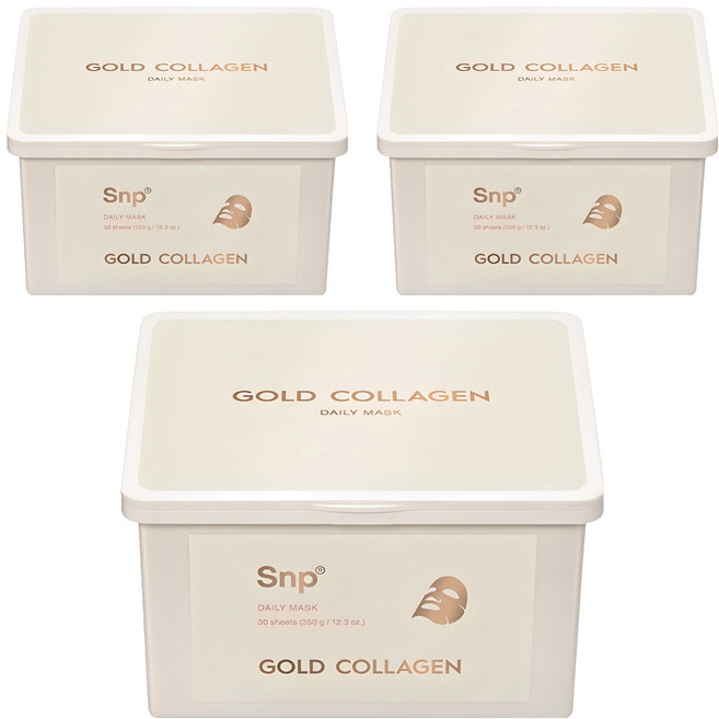 Snp 黃金膠原蛋白每日面膜, 30片, 3盒