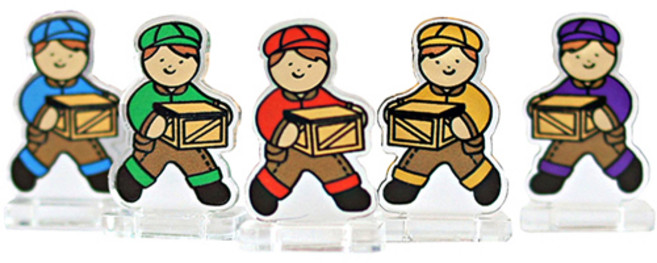 럭키식스 보드게임 르아브르 아크릴 미플 일꾼, 혼합색상, 1개