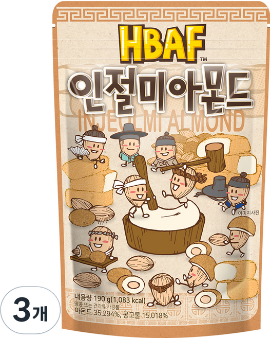HBAF 杏仁果 黃豆粉年糕味, 190g, 3包