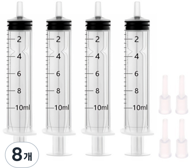 다온셀렉트 무한잉크 충전 석션팁 포함 석션주사기 10ml, 혼합색상, 8개