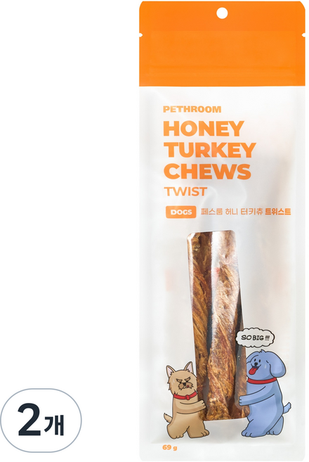 페스룸 강아지 허니 터키츄, 69g, 2개, 혼합맛(칠면조/마누카꿀)