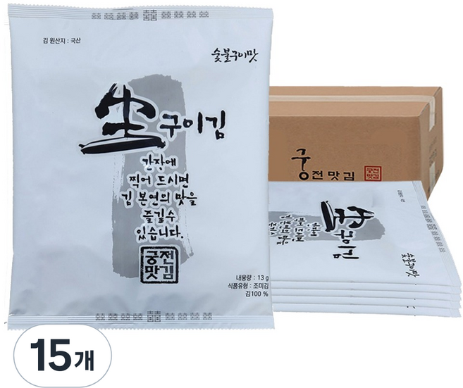 궁전맛김 불맛이 살아있는 무조미 핵가족용 전장김, 13g, 15개