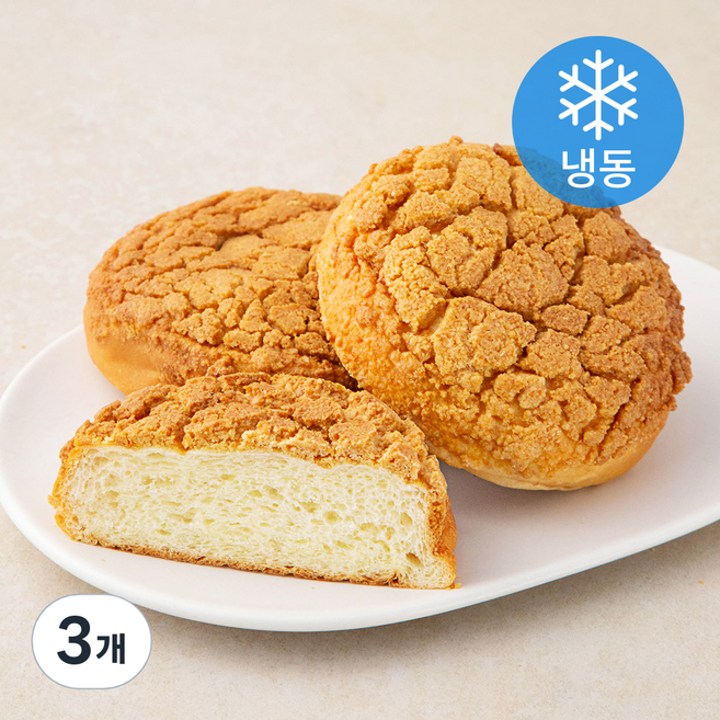우드앤브릭 헤이즐넛 소보루빵 (냉동), 100g, 3개입, 3개