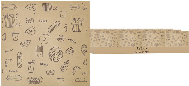 FaSoLa DIY多用途食品用卡通防油紙袋 50入, 2包