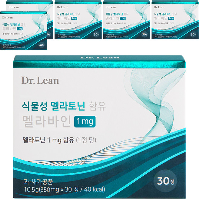 닥터린 식물성 멜라토닌 함유 멜라바인, 30정, 6개