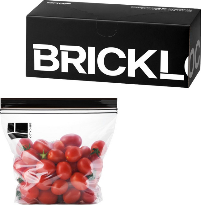 브릭글로 브릭락 두꺼운 스탠딩 더블 냉장 냉동 겸용 지퍼백, 중(M), 1개, 60개입