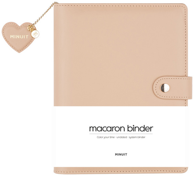 미뉴잇 마카롱 바인더 다이어리 6공 A5, 밀크티, 1개